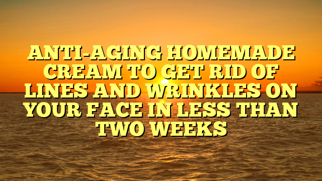 ANTI-AGING HOMEMADE CREAM TO GET RID OF LINES AND WRINKLES ON YOUR FACE IN LESS THAN TWO WEEKS