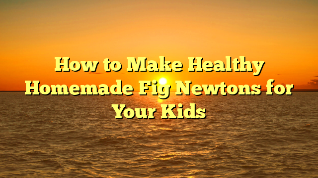 How to Make Healthy Homemade Fig Newtons for Your Kids