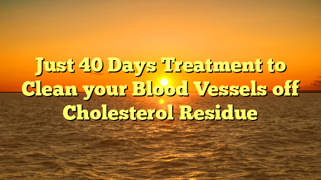 Just 40 Days Treatment to Clean your Blood Vessels off Cholesterol Residue